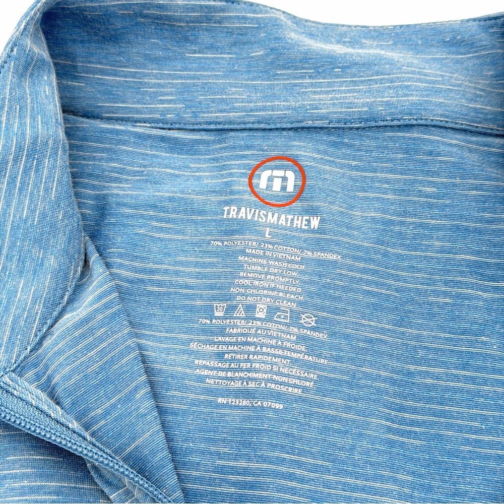 Travis Mathew Men’s 1/4 Zip Quarter Shirt Top Pullover Size Large L Blue Soft - Picture 4 of 5
